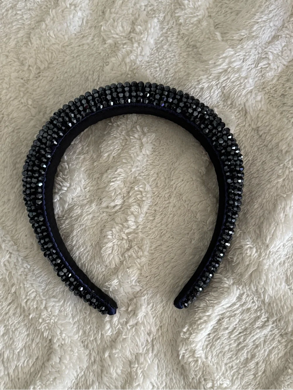 Embellished Black Crystal Headband